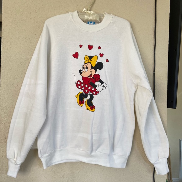 Disney Tops - Vintage Disney Minnie Mouse Valentines Authentic Sweatshirt 1980’s USA
